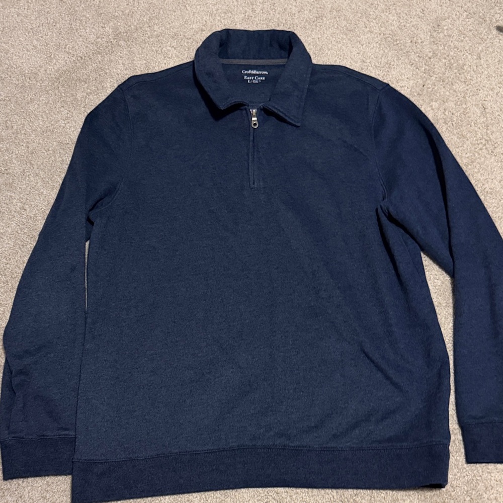 Croft&Barrow Men's Dark Blue Zip-Up Sweater